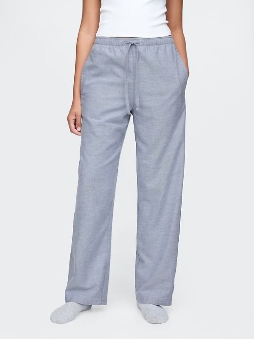 Softest Flannel Pants | Gap Casual Sleepwear Trousers With Elastic Waistband, Gap Wide Leg Linen Pants, Casual Sleepwear With Relaxed Fit Trousers, Cotton Sweatpants With Elastic Waistband For Pajama Party, Casual Sleepwear With Elastic Waistband And Straight Leg, Casual Cotton Sleepwear With Wide-leg Pants, Gap Loungewear Pants With Pockets, Casual Gap Bottoms For Daywear, Casual Cotton Sweatpants For Pajama Party