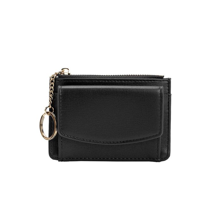 The Kara Wallet is the perfect blend of style and functionality, designed to keep you organized while on-the-go. Crafted with attention to detail, this chic wallet features a convenient front coin pocket for easy access to your change, an attached split key ring for keeping your keys secure, and a center zip pocket to store your cash and other essentials safely. With three dedicated card slots, the Kara Wallet ensures that your cards are always within reach. Its rich red hue adds a bold pop of c Chic Travel Coin Purse With Coin Pocket, Elegant Wallets With Key Clip For Everyday Use, Elegant Wallet With Key Clip, Elegant Wallets With Key Clip, Modern Black Wallet With Key Clip, Versatile Card Holder With Zipper Closure, Chic Wallets With Coin Pocket For Everyday Use, Chic Coin Purse With Zipper Closure, Chic Travel Coin Purse With Zipper Closure