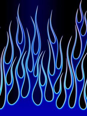 blue flames on a black background with white lines in the foreground and an orange line at the bottom