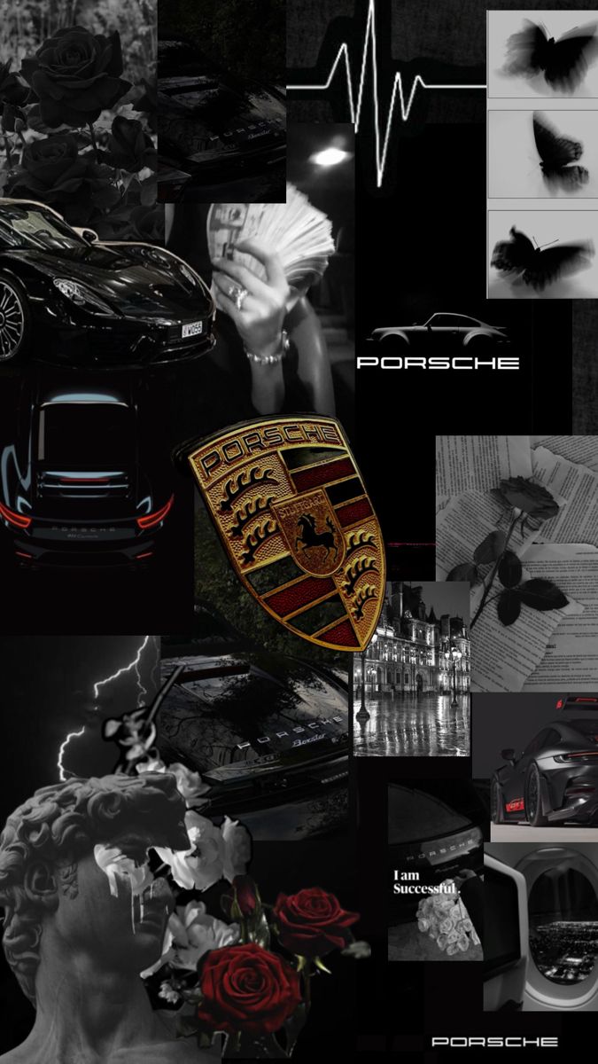 a collage of black and white images with cars, flowers, roses, etc