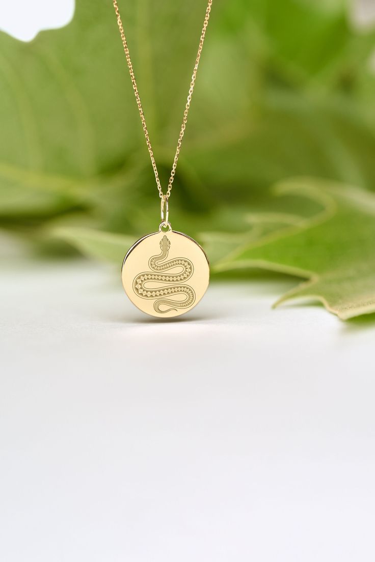 If you wish we can personalize your 14k Solid Gold Snake Necklace. A Dainty and unique gift for Birthdays, Graduations, Weddings and Anniversaries. ● MATERIAL 14k SOLID GOLD ● Chain Length or Without Chain - Without Chain - 40 cm / 16 inches - 45 cm / 18 inches - 50 cm / 20 inches ● PENDANT SIZE [The jump ring (bail) is not included in the measurements] - 13 mm / 0.51 Inches diameter - 14 mm / 0.55 Inches diameter - 15.3mm / 0.6 Inches diameter - 16.5mm / 0.65 Inches diameter - 19 mm / 0.75 Inch Gold Snake Necklace, The Lord Is My Strength, Charming Quotes, Personalized Bible, My Strength, Snake Pendant, Solid Gold Chains, Snake Necklace, Bible Quote