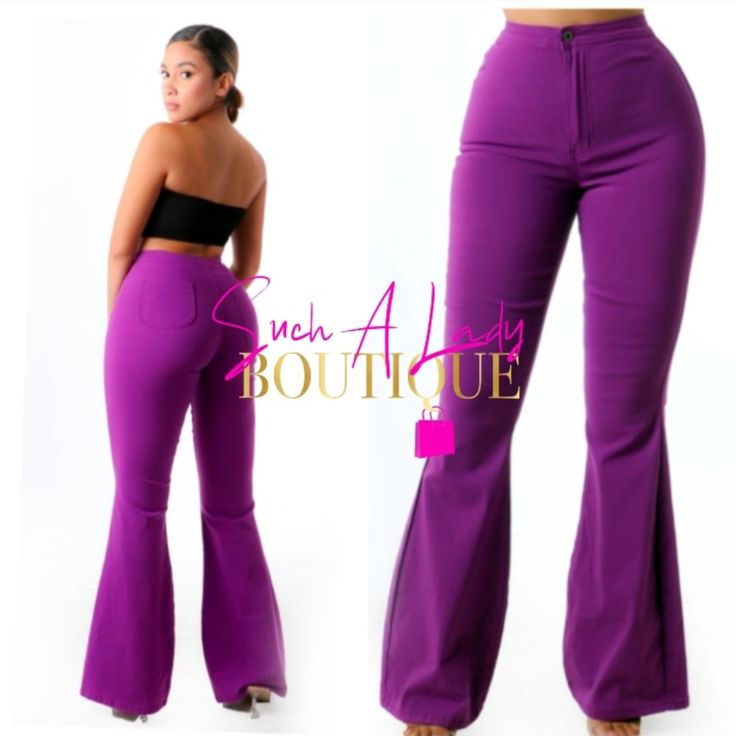 Really Cute Highewaisted Pants Purple Wide Leg Bottoms For Fall, Purple Straight Leg Bottoms For Fall, Wide Leg Purple Bottoms For Fall, Chic Fitted Bottoms With Pockets, Purple Straight Leg Pants For Fall, Stretch Bottoms With Pockets For Night Out, Fall Purple Straight Leg Bottoms, Chic Wide Leg Jeans For Night Out, Fall Purple Straight-leg Bottoms