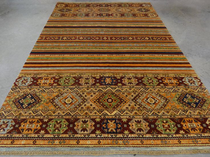 Afghan Hand Knotted Khorjin Rug Size: 207 x 289cm Plain Rugs, Leather Rug, Well Woven, Rug Direct, Shaggy Rug, Bamboo Silk, Overdyed Rugs, Certificate Of Authenticity, Cool Tones