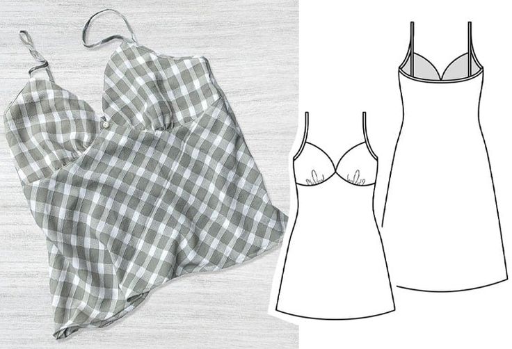 an image of two women's tops and one is drawn