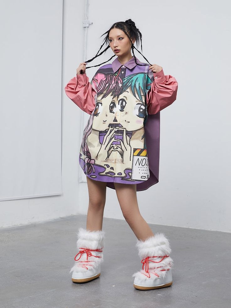 Design Concept DAMAGE ASIA 22SS FALL/WINTER 2D anime print long-sleeved shirt via YELLOW ZONE collection. Size Chart Size Length cm Chest Circumference cm Shoulder Width cm Sleeve Length cm One Size fits all 80 145 60 61 Size Recommendation Recommended Height cm Recommended Weight lb S 150-160 105 - M 160-170 105-120 L 170 + 120 + Each brand offers a unique fit. Refer to the size chart for an ideal match. 🖤📏 Feel free to reach out to us via the contact form, chatbot, or email info@dsdrip.com a Oversized Harajuku Long Sleeve Outerwear, Anime Print Winter Outerwear, Winter Anime Print Outerwear, Casual Long Sleeve Shirt With Graffiti Print, Harajuku Style Graphic Print Winter Outerwear, Casual Long Sleeve Tops For Cosplay, Trendy Long Sleeve Streetwear Shirt, Fall Graphic Print Tops For Cosplay, Cotton Outerwear With Graphic Print Long Sleeve