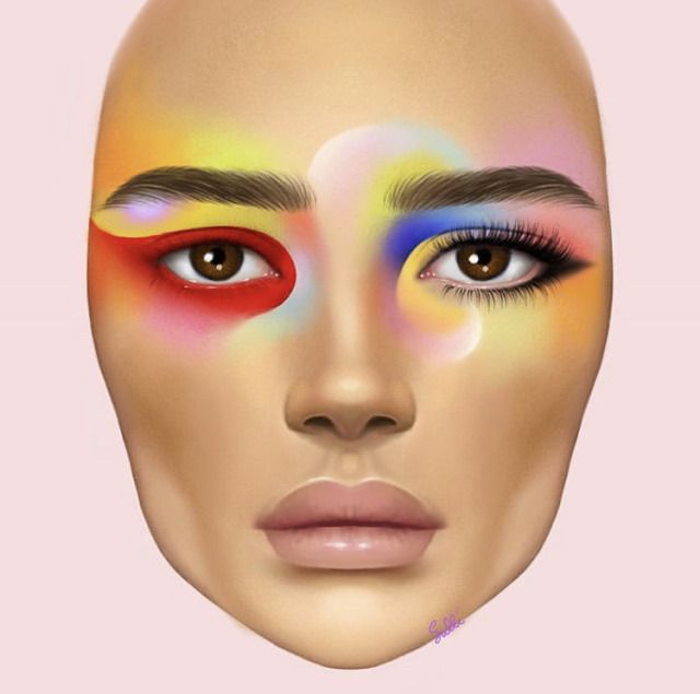 Crystal Eye Makeup, Face Chart Makeup, Makeup Charts, Face Charts, Makeup Drawing, Makeup Face Charts, Face Art Makeup, Face Chart, Eye Makeup Designs