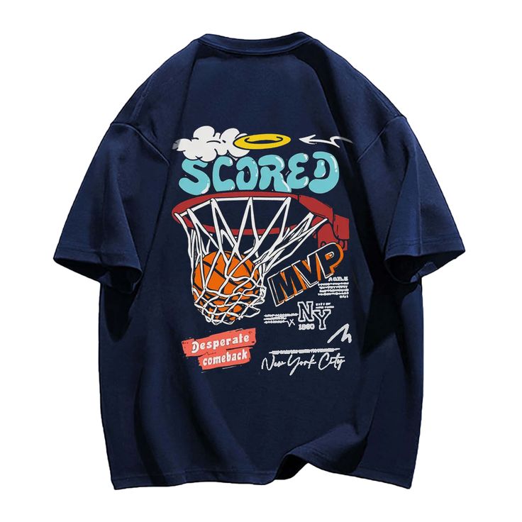 Sleek and stylish, our Score Basketball T-Shirt elevates your game both on and off the court. With a bold design and premium materials, this shirt exudes confidence and sophistication. Perfect for the discerning athlete who values both performance and style. Features: -100% Cotton -Crew Neckline -Super Soft Fabric -Basketball -Letter -Regular fit -Preppy style Sporty Graphic T-shirt For Sports, Graphic Print Basketball T-shirt, Black Short Sleeve T-shirt For Basketball, Basketball Team Name T-shirt For Sports Season, Casual Basketball T-shirt With Screen Print, Crew Neck T-shirt With Printed Design For Basketball, Basketball Graphic Tee For Sports Season, Basketball Short Sleeve T-shirt With Screen Print, Graphic Tee For Basketball Sports Season