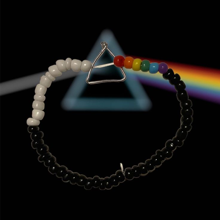 pink floyd dark side of the moon bracelet 🌚 Pink Floyd Bracelet, Pink Floyd Jewelry, Kandi Diy, Kandi Crafts, Dark Bracelet, Music Bracelet, Kandi Ideas, Bracelet Inspo, Pink Floyd Dark Side