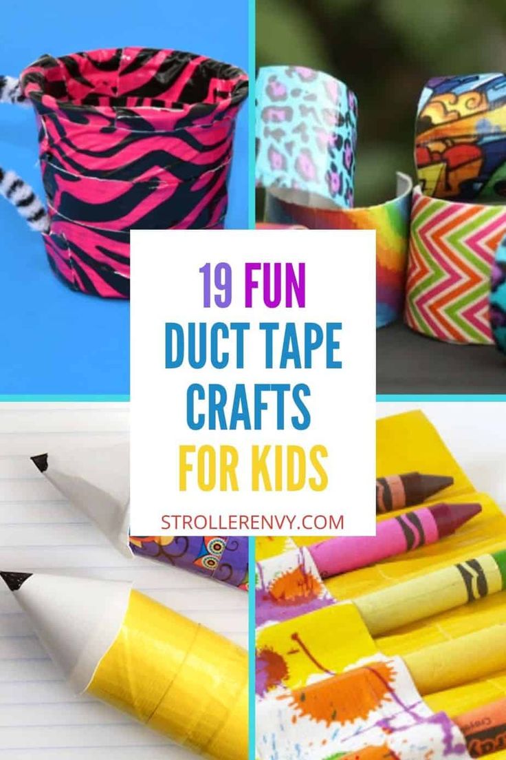 different types of duct tape crafts for kids to do with their own artwork and crafting supplies