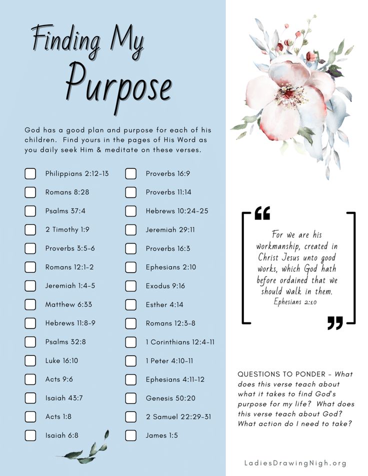 a blue and white poster with the words finding my purpose