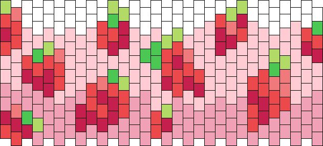 an image of a cross stitch pattern with red and green squares on the bottom half