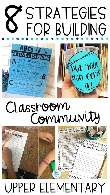 the classroom community's 8 strategies for building and other activities to help students learn