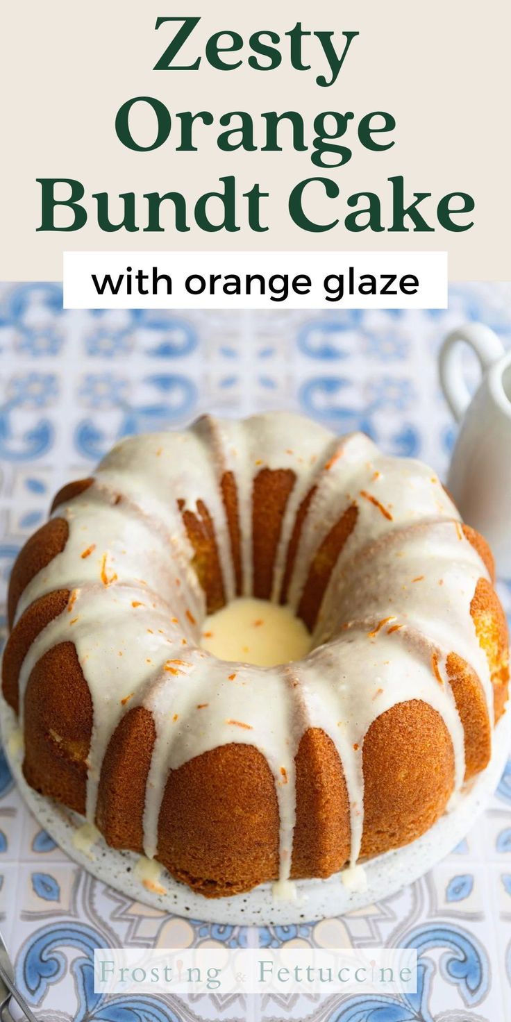 a bundt cake with orange glaze on top