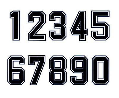 the numbers are white on black and have different font styles for each letter, from 1 to 9