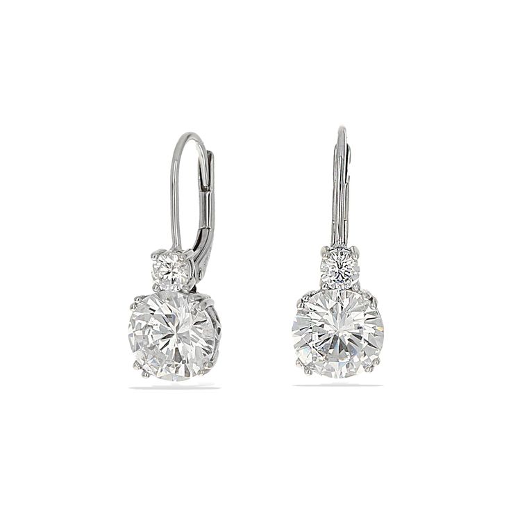 Simplicity stuns in these classic round brilliant CZ lever back earrings. Sparkling from miles away, these elegant earrings are sure to impress and delight. Details:• Round Brilliant Cubic Zirconia Stones• Rhodium Plated or 18k Yellow Gold Plated Sterling Silver• Lever-back Closure • Length: 22mm• Width: 8mm Brilliant Cut Sterling Silver Cluster Drop Earrings, Sterling Silver Cluster Earrings With Brilliant Cut, Formal Cluster Earrings With Matching Round Cut, Round Cut Cubic Zirconia Cluster Earrings For Formal Occasions, Brilliant Cut Diamond Drop Earrings, Elegant Diamond White Round Stone Earrings, Elegant Diamond White Round Stone Diamond Earrings, Elegant Round Cut Crystal Earrings For Anniversary, Dazzling Brilliant Cut Drop Earrings