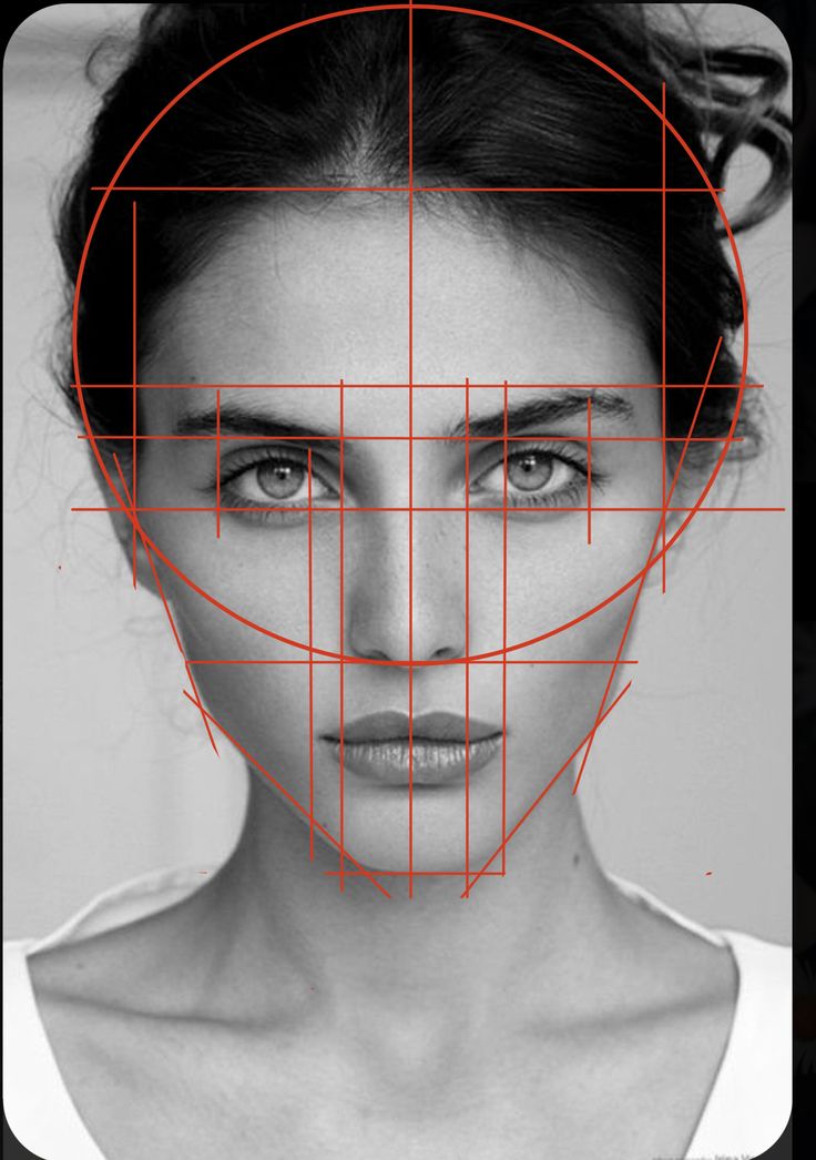 a woman's face is shown with red lines on it