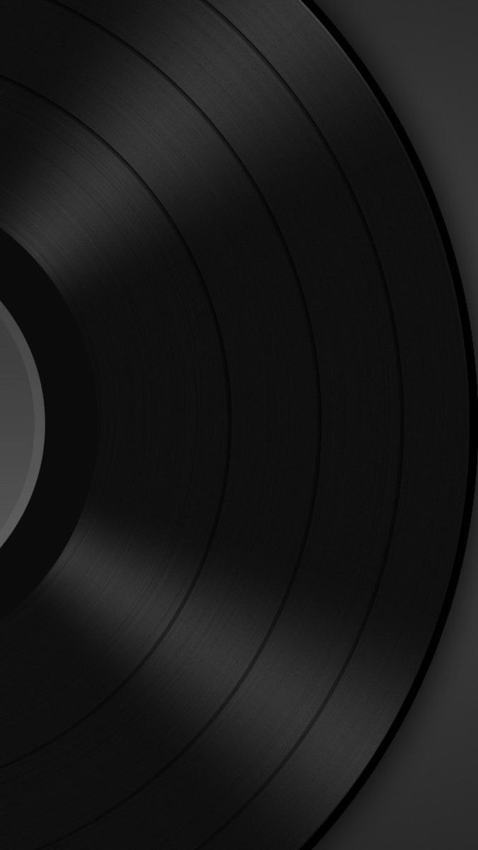 a black record with a white disk on the top and bottom part in the middle