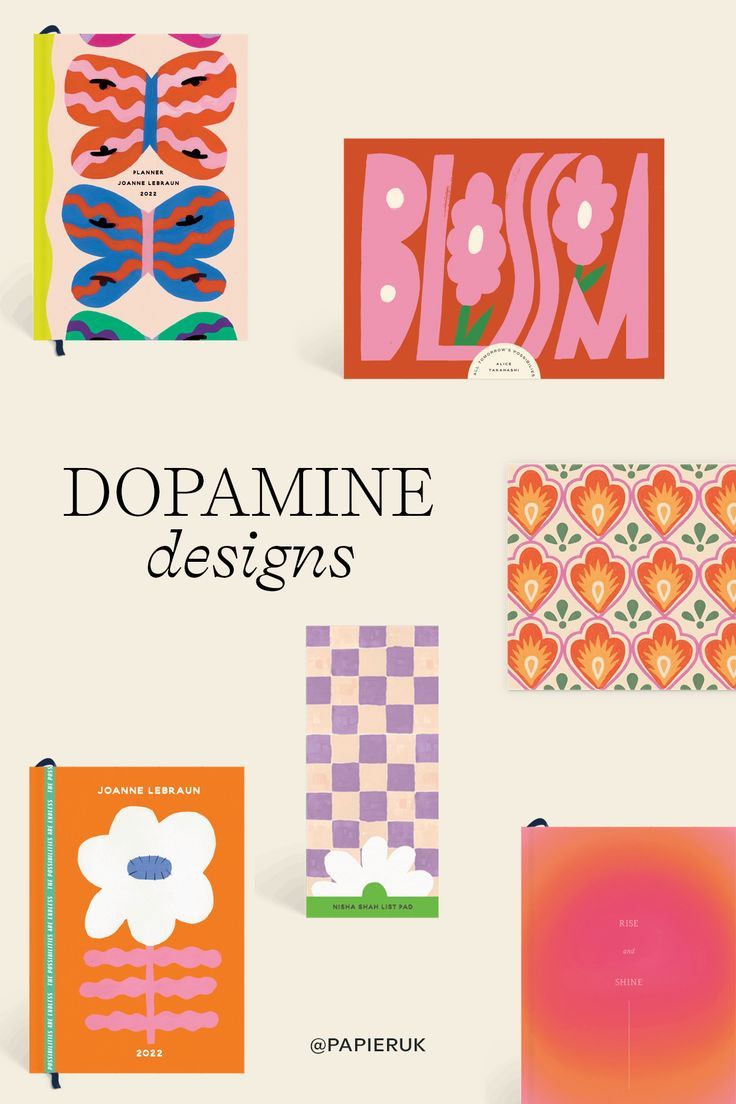 an image of some cards with different designs on them and the words dopamine designs