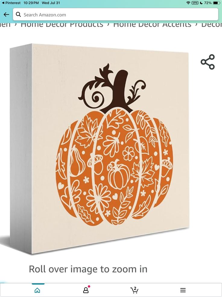 an orange and white pumpkin with vines on it's face is shown in the screen shot