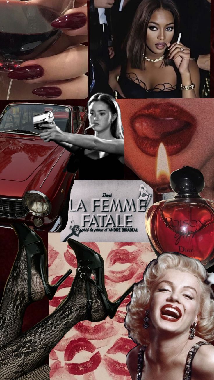 a collage of photos with women and lipstick