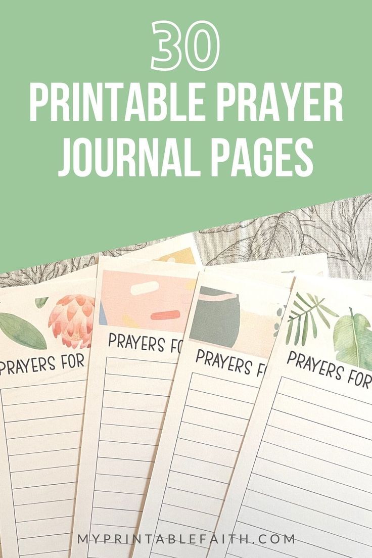 printable prayer pages with the text overlay that reads 30 printable prayer journal pages