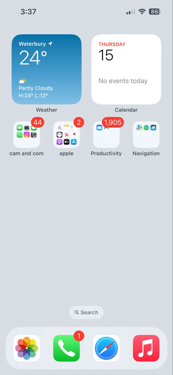 an iphone screen showing the time and location of different app icons, including one for each phone