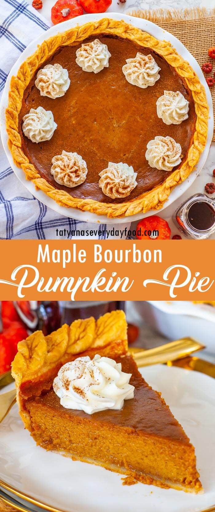 this maple bourbon pumpkin pie is so good it's the perfect dessert for fall