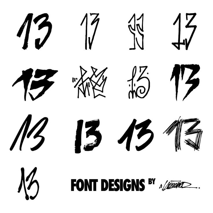 the font and numbers are drawn in black ink