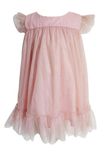 Shimmery flecks lend glamour to this little dress with ruffled shoulders and a cotton lining to keep baby cozy. Cotton lining 100% nylon Dry clean Imported Shimmer Dress, Little Dresses, Nordstrom Dresses, Flutter Sleeve, Baby Dress, Girls Dresses, Dry Clean, Top Brands