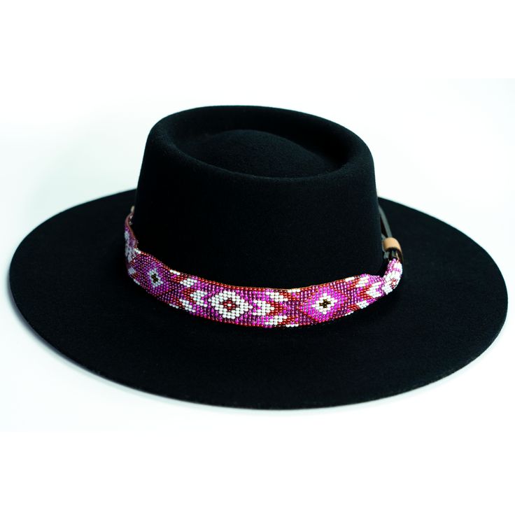 Price includes a Brigitte Sambboho hat & a Melrose hatband. Save 10% with this bundle. Select hat size. Hatband is one size fits all. Hatband is removable. The fanciest hat you will ever wear. Sambboho's Brigitte black hat is a dipped crown boater design with a custom trimmed genuine velvet black band. A structured and stiff short-brimmed boater style. Use to make an impression! Dipped crown oval boater hat in Black Trimmed with genuine Velvet Black Band Hat material: 100% soft Brazilian woo Adjustable Brimmed Western Boater Hat, Adjustable Western Boater Hat With Brim, Adjustable Pink Fedora Felt Hat, Pink Adjustable Fedora Felt Hat, Adjustable Brimmed Boater Hat For Rodeo, Adjustable Pink Brimmed Fedora, Western Mini Hat With Adjustable Flat Brim, Adjustable Flat Brim Boater Hat For Country Events, Adjustable Pink Boater Hat With Flat Brim