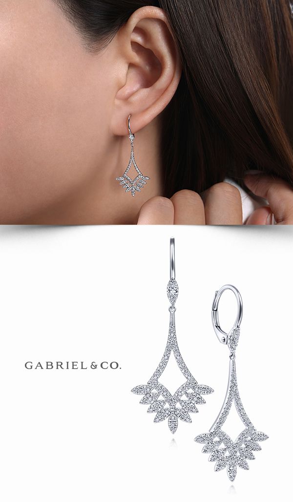 18K White Gold Fashion Earrings EG13905W84JJ #GabrielNY #DiamondJewelry #FineJewelry #GabrielAndCo #UniqueJewelry #FineJewelry#FashionJewelry#UniqueJewelry#GiftIdeas#UniqueGifts#DiamondJewelry #Jewelry#Earrings #FashionEarrings#GoldEarrings #WhiteGoldEarrings White Gold Diamond Rings With Timeless Design, Silver Fine Jewelry With Timeless Design, Fine Jewelry With Timeless Diamond Design, Fine Jewelry For Wedding With Timeless Design, Wedding Fine Jewelry With Timeless Design, Timeless Wedding Jewelry With Fine Design, Fine Jewelry In White Gold With Timeless Design, White Diamond Jewelry With Timeless Design, Timeless Design White Gold Jewelry With Cubic Zirconia