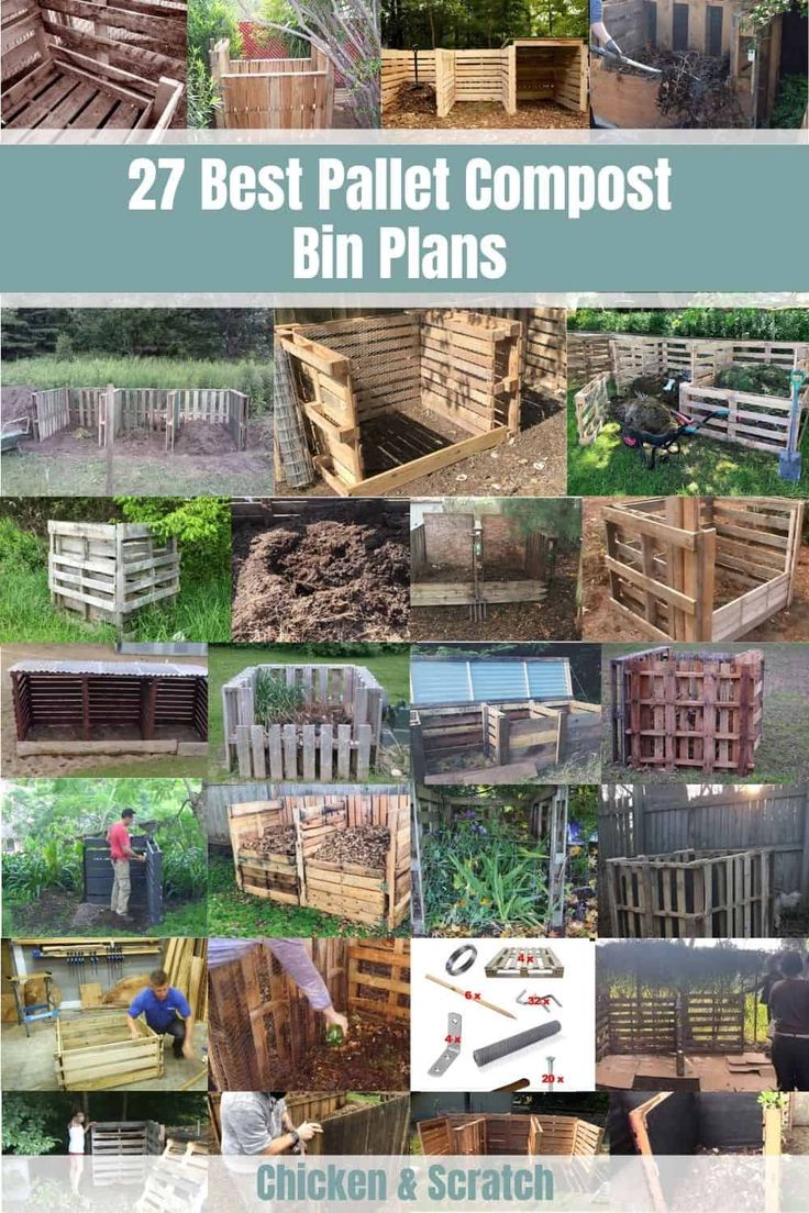 the best pallet compostt bin plans for your garden or yard - click to see