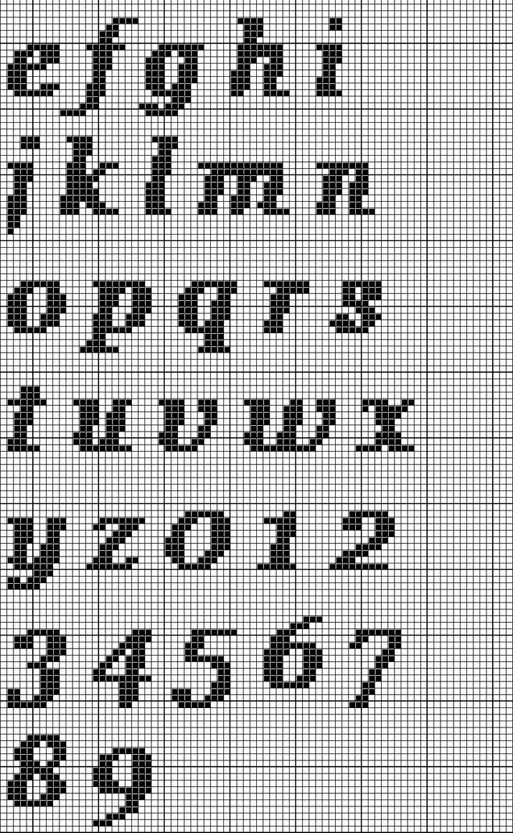 a cross stitch pattern with the letters and numbers