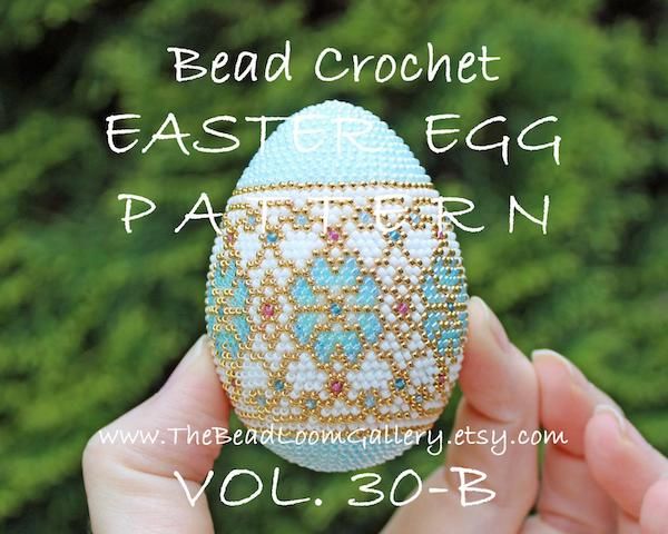 the bead crochet easter egg pattern is shown