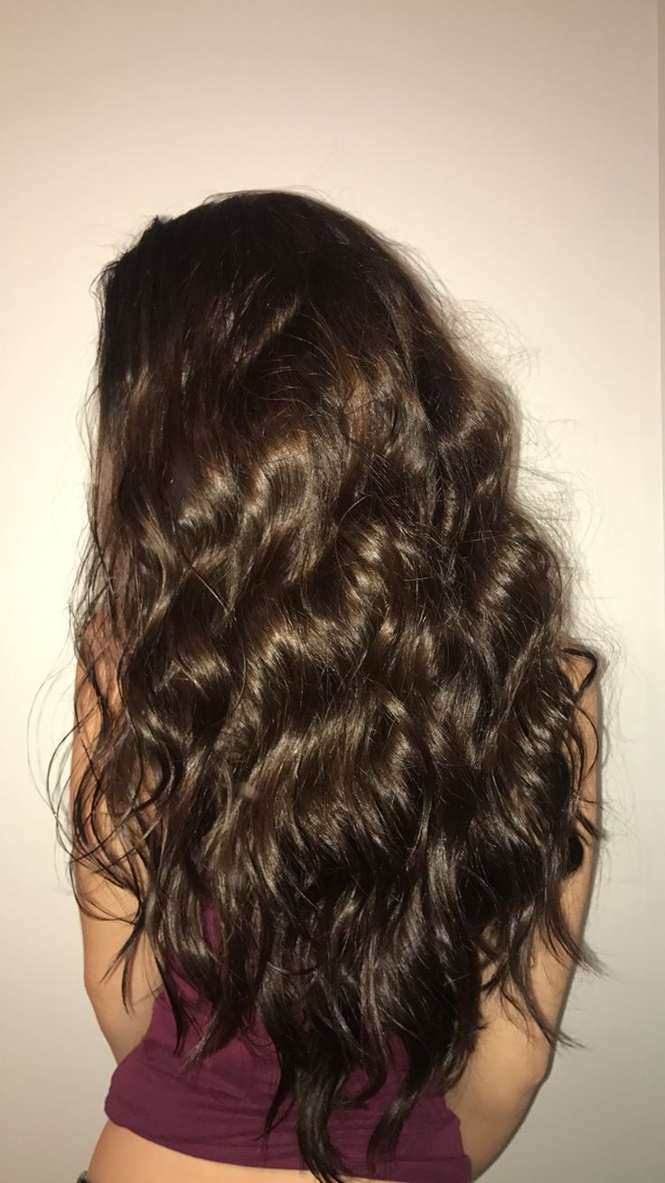 Waist Length Brunette Hair, Healthy Long Wavy Hair, Wavy Curly Brown Hair, Hair Color Ideas For Wavy Hair, Brown 2c Hair, Super Long Wavy Hair, 2b Long Hair, Brown Wavy Hair Aesthetic, Wavy Brown Hair Aesthetic