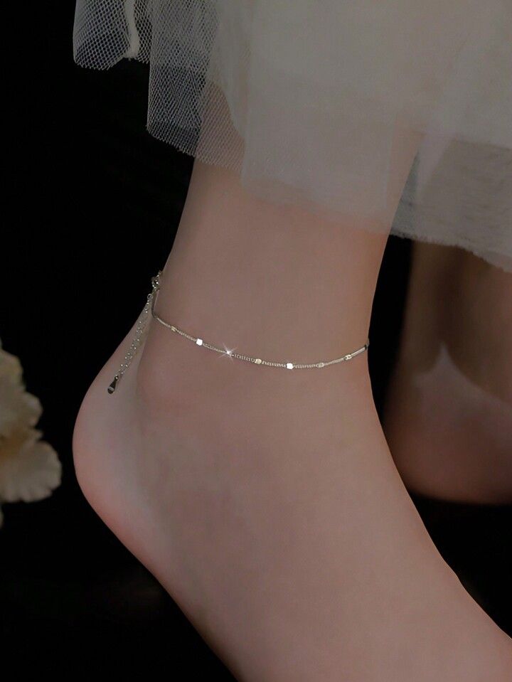 Free Returns ✓ Free Shipping✓. ELSEDES 1pc Fashionable S925 Silver Simple Style Personalized Charming Graceful Chain Anklet For Women's Summer Outfits, Daily Wear & Party Wear Holiday- Fine Body Jewelry at SHEIN. Cheap Elegant Chain Anklets, Casual Silver Anklets As Gift, Simple Anklets Silver, Silver Anklet With Delicate Chain As Gift, Dainty Silver Anklet With Adjustable Chain, Silver Adjustable Chain Anklet, Anklets Silver, Women's Summer Outfits, Silver Anklet