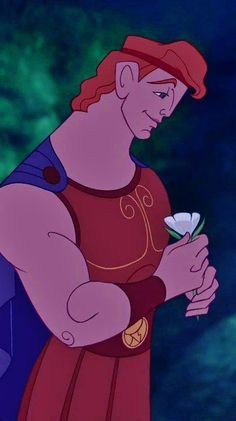 the prince is holding a flower in his hand and looking down at it's chest