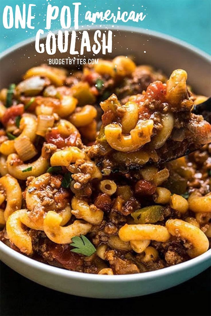 one pot mexican goulash in a white bowl