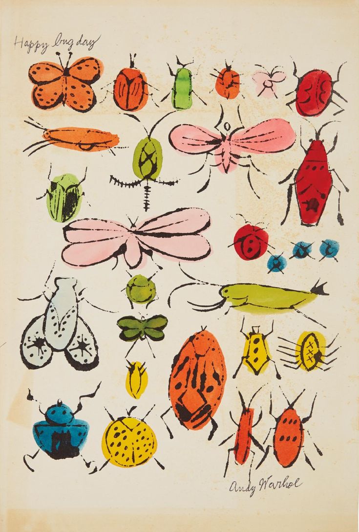 an image of bugs and insects on a white paper with the words happy bug day