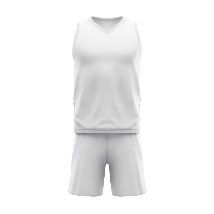 a white soccer jersey and shorts on a white background