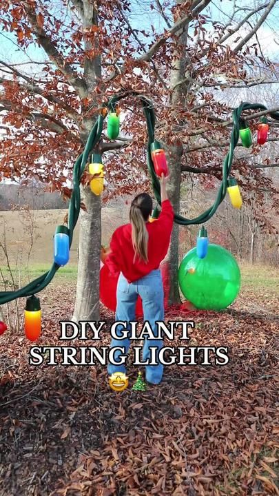 livinwithmb | DIY’s | Home on TikTok Oversized Christmas Lights, Outdoor Christmas Display, Xmas Mugs, Diy Frühling, Wreaths Ideas, Christmas Yard Decorations, Spray Paints, Liquid Nails, Christmas Parade