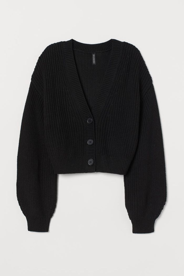 H&M Cropped Cardigan Black Cropped Cardigan, Rib Knit Cardigan, Fitted Cardigan, Cardigan Crop, Aesthetic Style, Beige Cardigan, Cardigan Long, Looks Chic, Fashion Aesthetic