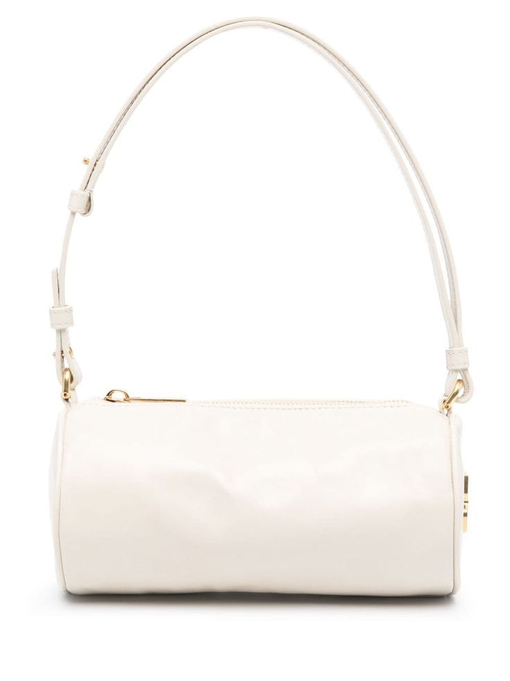 cream white calf leather smooth grain adjustable shoulder strap signature Arrows plaque to the side main compartment full lining internal logo patch gold-tone hardware top zip fastening Leather Mini Bag, Dolce E Gabbana, Leather Mini, White Bag, Cream White, Valentino Garavani, Miu Miu, Patch Logo, Mini Bag