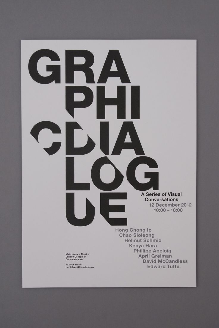 a poster with the words graphic design in black and white, on a gray background