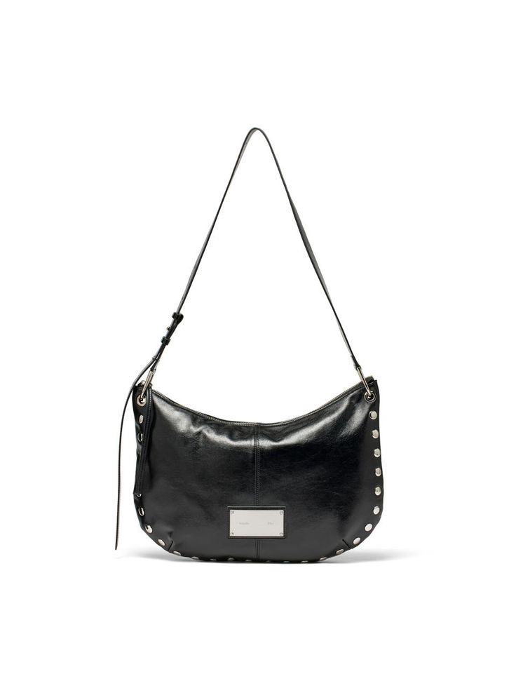 Composition : Outer material: 100% natural leather (cowhide); Lining: 100% polyesterColor : blackCountry of Origin : China Trendy Leather Bag With Silver-tone Hardware, Trendy Leather Hobo Bag With Silver-tone Hardware, Edgy Leather Rectangular Shoulder Bag, Edgy Rectangular Leather Shoulder Bag, Black Leather Bag With Silver-tone Hardware, Trendy Leather Shoulder Bag With Gunmetal Hardware, Black Calf Leather Shoulder Bag For Travel, Edgy Leather Bag For Daily Use, Black Calf Leather Bag For Daily Use