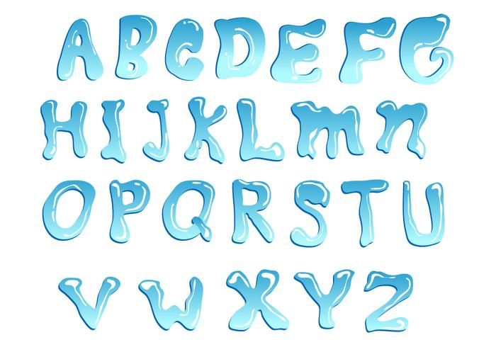 the letters and numbers are made up of blue liquid