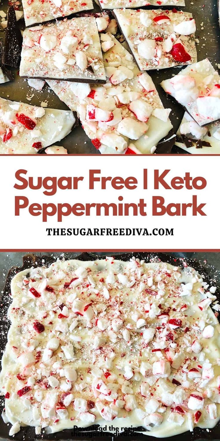 sugar free keto peppermint bark is an easy and delicious dessert that's ready to be eaten