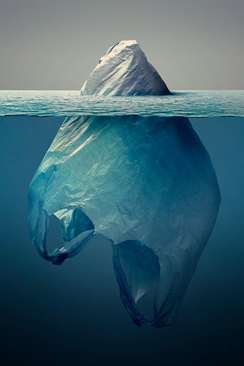 an iceberg floating in the water with its head above the water's surface