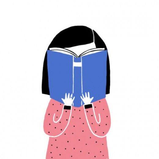 a girl is reading a book while wearing a pink dress and holding her hands in front of her face