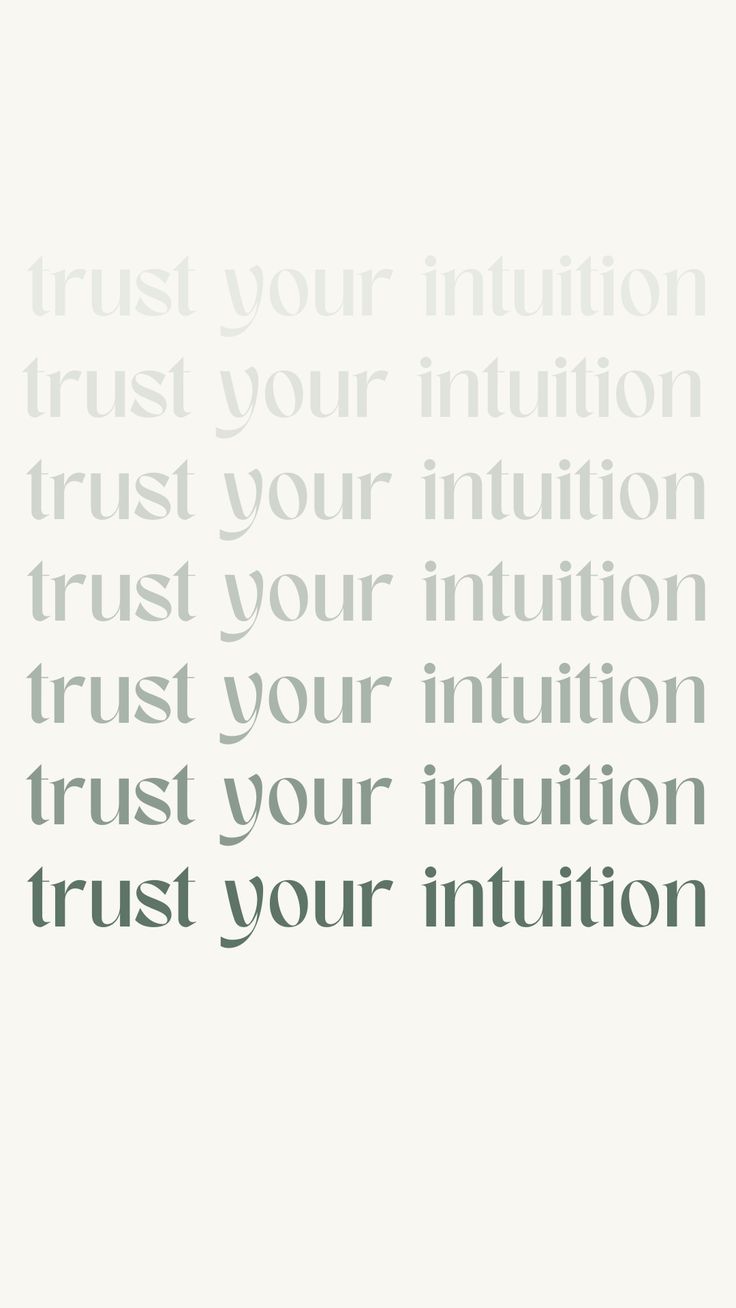 the words trust your intention are written in black and white on a light gray background